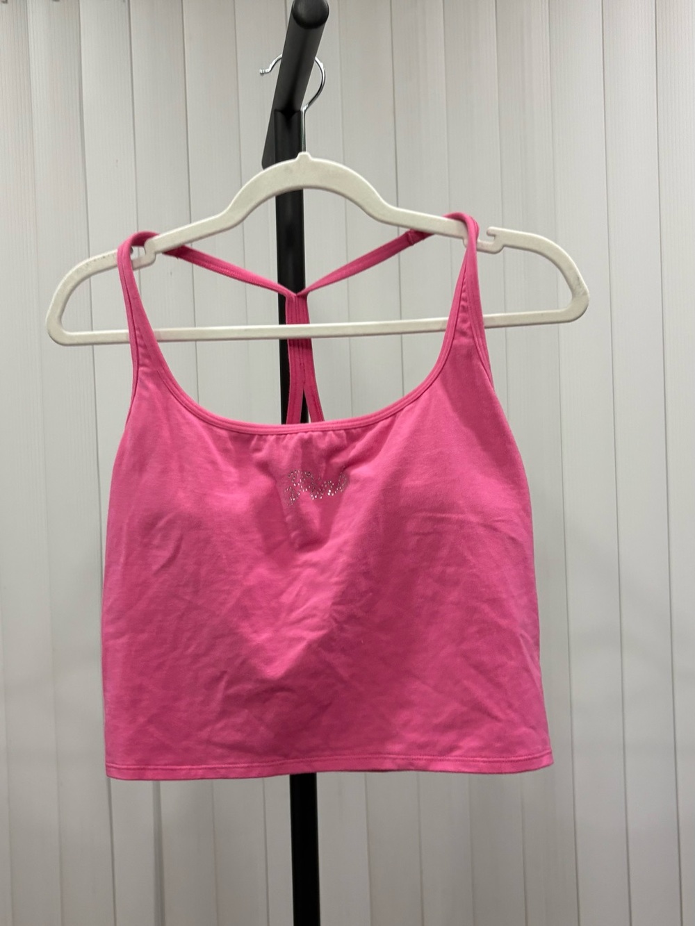 PINK Victoria's Secret Hot Pink Strappy Crop Tank